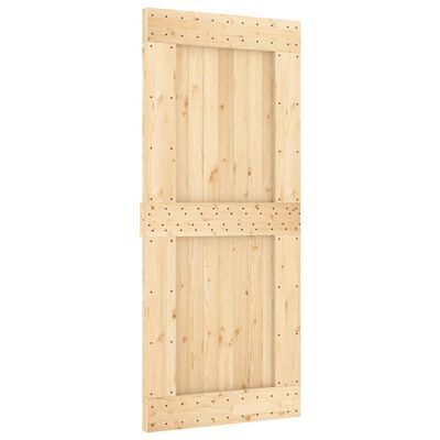 vidaXL Puerta corredera con herrajes madera maciza de pino 90x210 cm