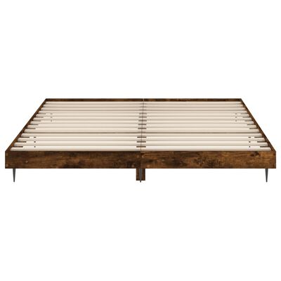 vidaXL Estructura de cama sin colchón madera roble ahumado 150x200 cm