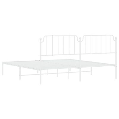 vidaXL Estructura cama sin colchón con cabecero metal blanco 193x203cm