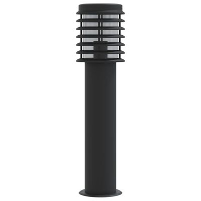 vidaXL Lámpara de suelo de exterior acero inoxidable negro 60 cm