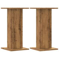 vidaXL Soportes altavoces 2 uds madera roble artesano 30x30x60 cm