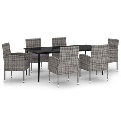 vidaXL Juego de comedor de jardín 7 piezas gris antracita