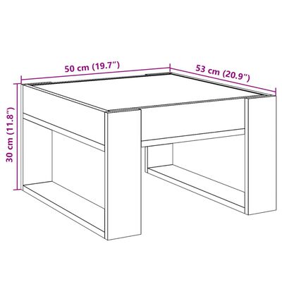 vidaXL Mesa de centro con Infinity LED gris Sonoma 50x53x30 cm