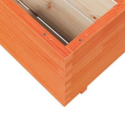 vidaXL Jardinera madera maciza de pino marrón cera 70x70x49,5 cm