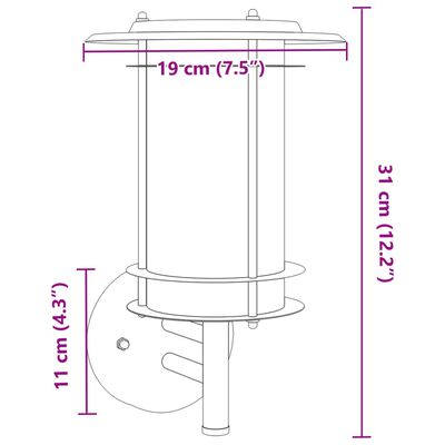 vidaXL Aplique de exterior de acero inoxidable plateado