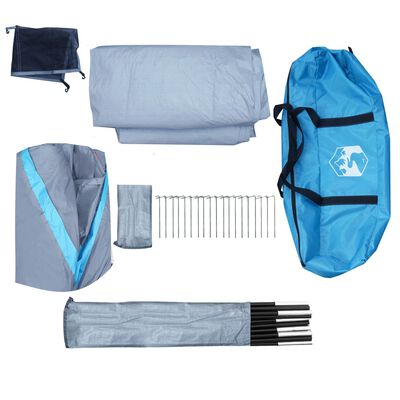 vidaXL Tienda de campaña familiar iglú 6 personas impermeable azul