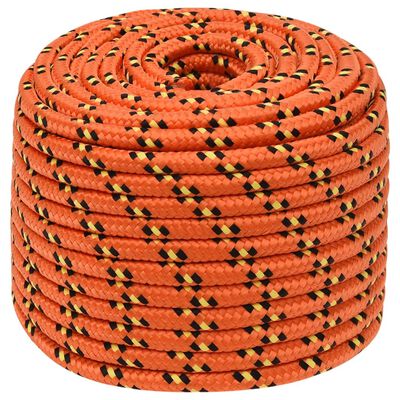 vidaXL Cuerda de barco polipropileno naranja 14 mm 250 m