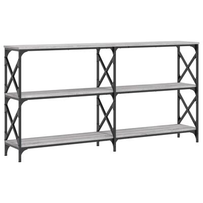 vidaXL Mesa consola madera de ingeniería gris Sonoma 156x28x80,5 cm