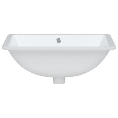 vidaXL Lavabo de baño rectangular cerámica blanco 52x38,5x19,5 cm