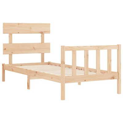 vidaXL Estructura de cama con cabecero madera maciza