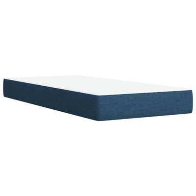 vidaXL Cama box spring con colchón tela azul 80x200 cm