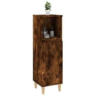 vidaXL Armario de baño madera contrachapada roble ahumado 30x30x100 cm