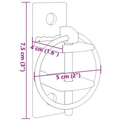 vidaXL Ganchos de pared para cubos 3 uds acero plateado y marrón