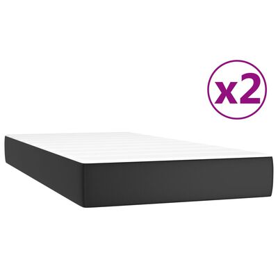 vidaXL Cama box spring con colchón cuero sintético negro 200x200 cm