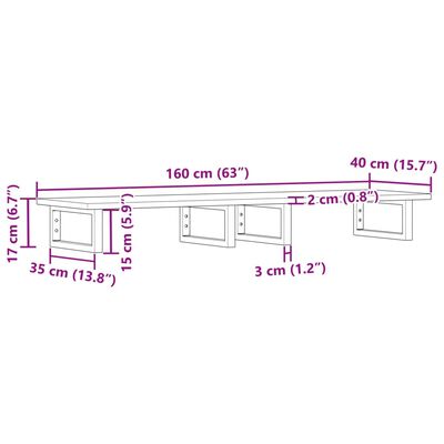 vidaXL Estante de lavabo de pared acero y madera maciza de acacia