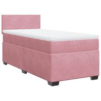 vidaXL Cama box spring con colchón terciopelo rosa 100x200 cm