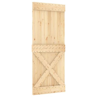 vidaXL Puerta corredera con herrajes madera maciza de pino 85x210 cm