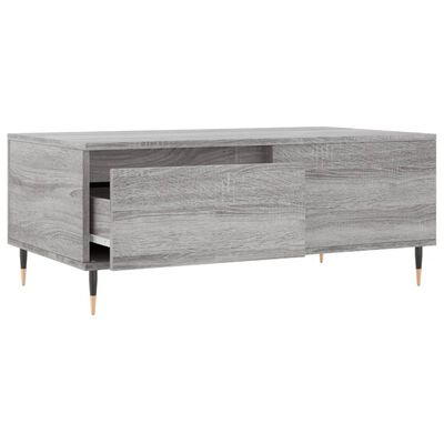 vidaXL Mesa de centro madera contrachapada gris Sonoma 90x50x36,5 cm