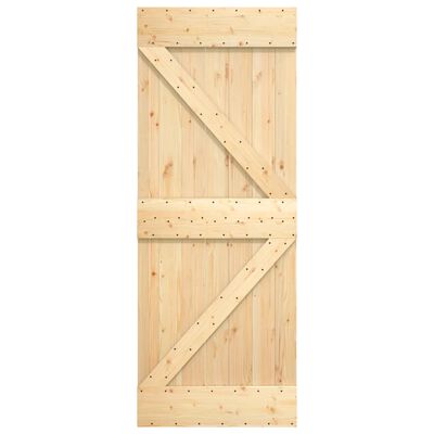 vidaXL Puerta corredera con herrajes madera maciza de pino 85x210 cm