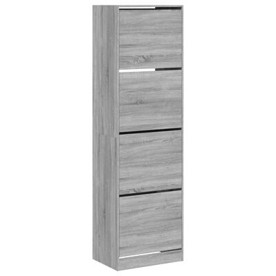 vidaXL Mueble zapatero 4 cajones abatibles gris Sonoma 60x42x204 cm