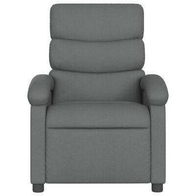 vidaXL Sillón reclinable de masaje eléctrico tela gris oscuro