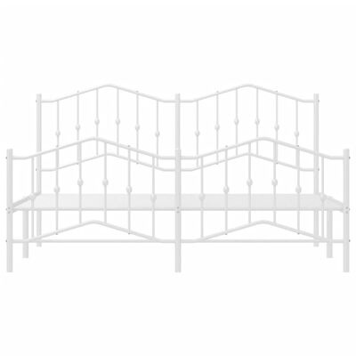 vidaXL Estructura cama sin colchón con estribo metal blanco 183x213 cm