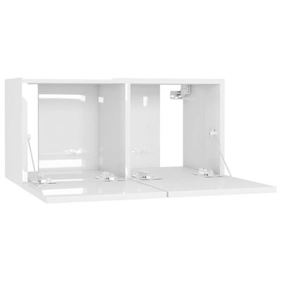 vidaXL Set de muebles de salón 5 pzas madera ingeniería blanco brillo