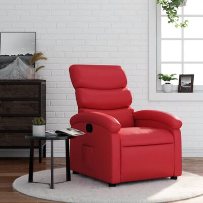 vidaXL Sillón reclinable de cuero sintético rojo