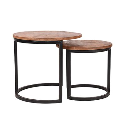 LABEL51 Juego de mesas de centro 2 piezas Duo madera/negro