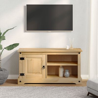 vidaXL Mueble de TV Corona madera maciza de pino 100x37x52 cm