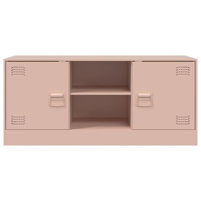 vidaXL Mueble para TV de acero rosa 99x39x44 cm