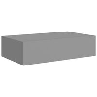 vidaXL Estante con cajón de pared MDF gris 40x23,5x10 cm