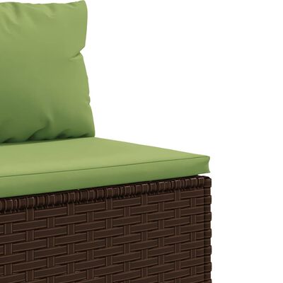 vidaXL Set muebles de jardín 6 piezas y cojines ratán sintético marrón