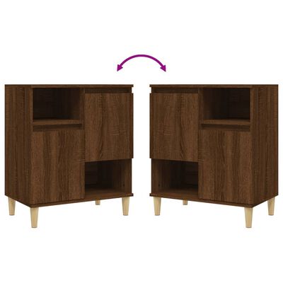 vidaXL Aparadores 3 uds madera contrachapada marrón roble 60x35x70 cm