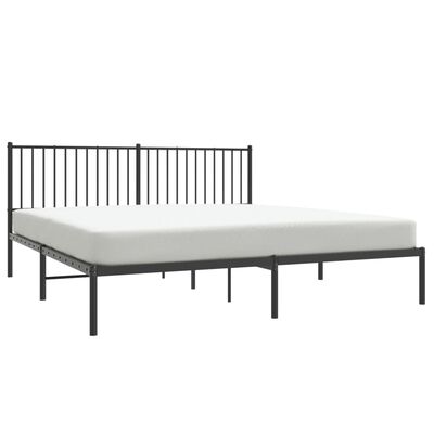 vidaXL Estructura de cama con cabecero metal negro 180x200 cm