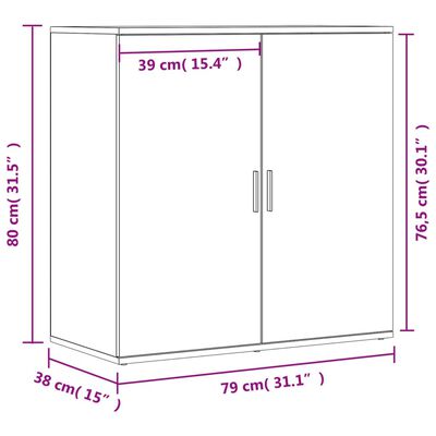 vidaXL Aparador de madera de ingeniería marrón roble 79x38x80 cm