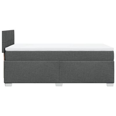 vidaXL Cama box spring con colchón tela gris oscuro 100x200 cm