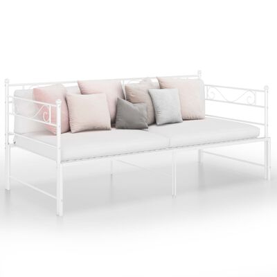 vidaXL Sofá cama extraíble sin colchón metal blanco 90x200cm