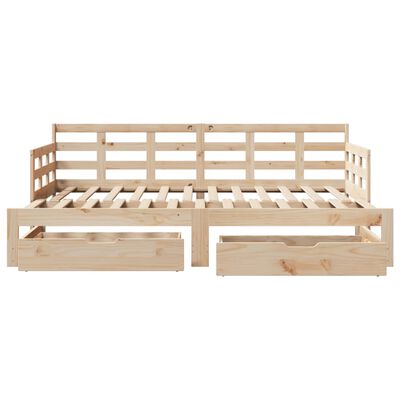 vidaXL Sofá cama nido con cajones madera maciza de pino 80x200 cm