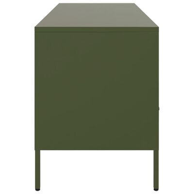 vidaXL Mueble para TV acero verde oliva 100,5x39x50,5 cm