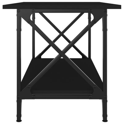 vidaXL Mesa de centro madera contrachapada y hierro negro 80x45x45 cm