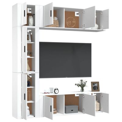 vidaXL Set de muebles para TV 7 piezas madera contrachapada blanco