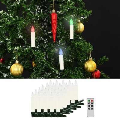 vidaXL Velas LED inalámbricas de Navidad mando distancia 30 uds RGB