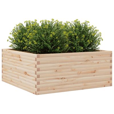 vidaXL Jardinera de madera maciza de pino 110x110x46 cm