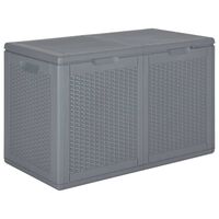 vidaXL Caja de almacenaje para jardín PP aspecto de ratán gris 180 L