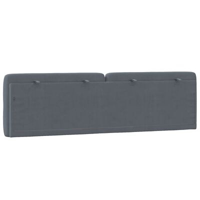 vidaXL Cabecero de cama acolchado terciopelo gris oscuro 180 cm