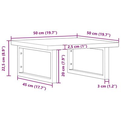 vidaXL Estante de lavabo de pared de acero y madera maciza de haya