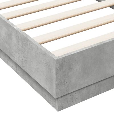 vidaXL Estructura de cama madera de ingeniería gris hormigón 75x190 cm