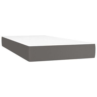 vidaXL Cama box spring con colchón cuero sintético gris 120x190 cm