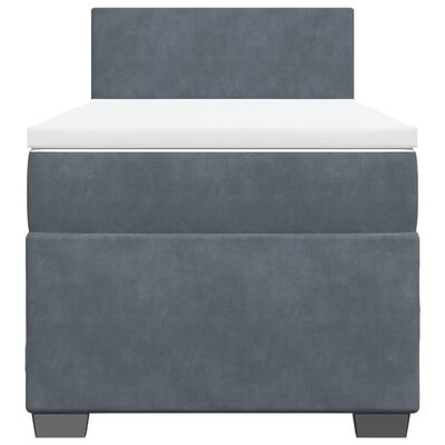 vidaXL Cama box spring con colchón terciopelo gris oscuro 80x200 cm